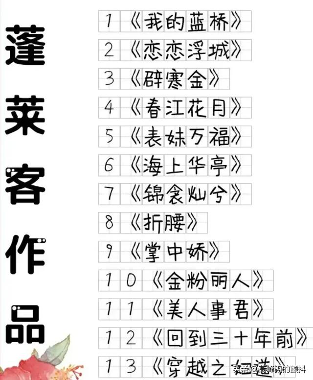 蓬莱客的全部小说作品(蓬莱客的作品书单)